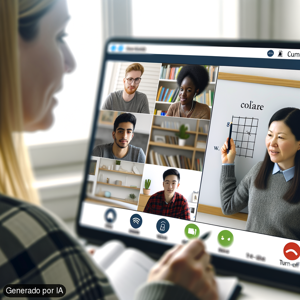 necesito una imagen de google meet en tutorías online, generame una nueva imagen - Generado por IA